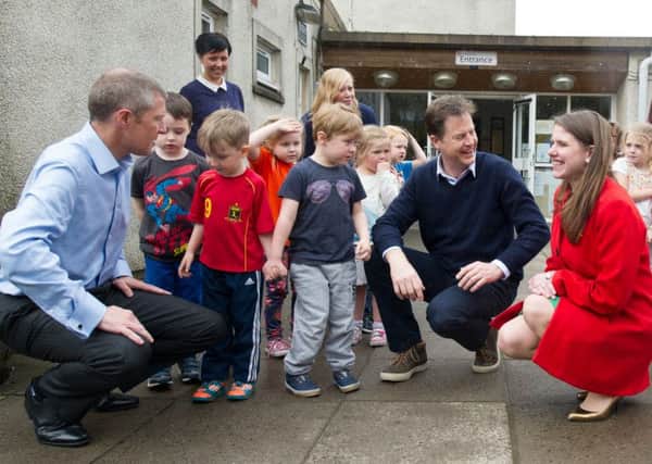 Scottish Liberal Democrat leader Willie Rennie, photographed with Nick Clegg last May, plans to invest more money "into every classroom" in Scotland. Image: John Devlin.
