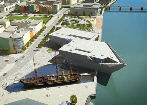 The V&A Museum in Dundee - the only one outside of London in the UK and the jewel in the waterfront regeneration project - has come in well over its proposed budget. Image: Contributed.