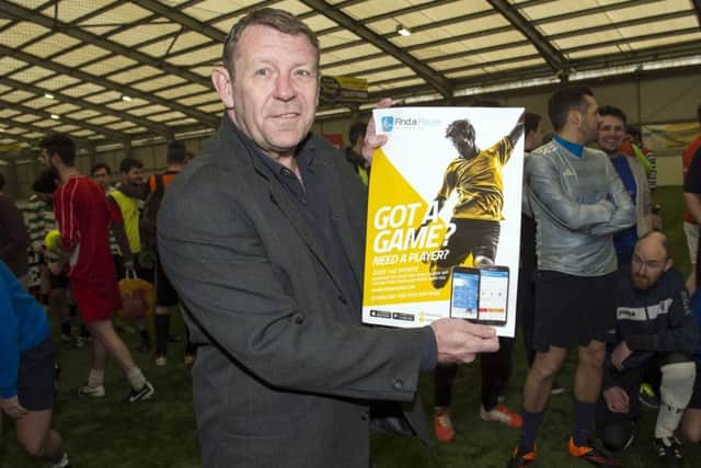 Andy Goram is on hand at Soccerworld to help launch they Find a Player App Picture: SNS Group