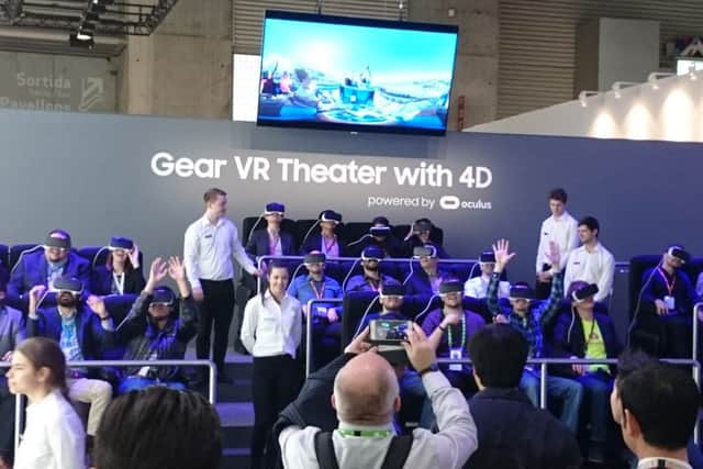 Samsung took attendees for a rollercoaster ride at MWC. Picture: Ben Hutton