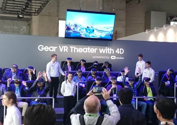 Samsung took attendees for a rollercoaster ride at MWC. Picture: Ben Hutton