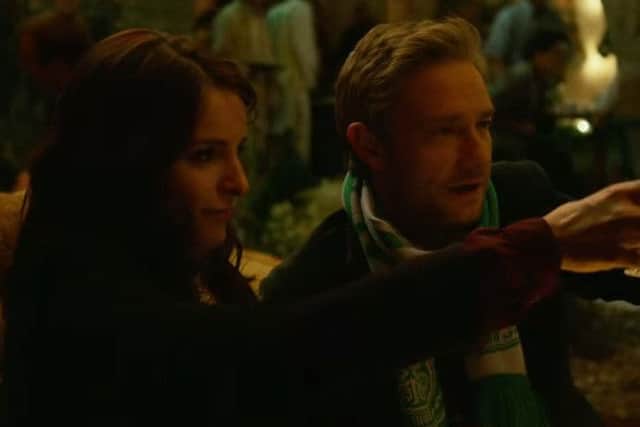 Martin Freeman, wearing what looks certain to be a Celtic scarf. Picture: YouTube