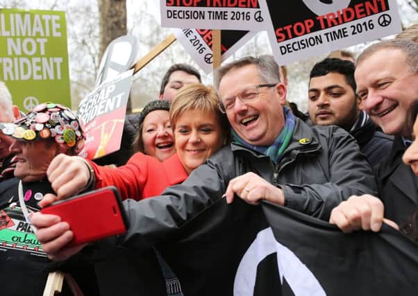 Scottish First Minister Nicola Sturgeon joins demonstrators on a 'Stop Trident' march though central London  Photo by Dan Kitwood/Getty Images