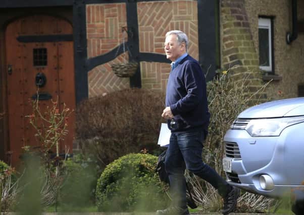 Veteran broadcaster Tony Blackburn at his home after this weeks sacking in the wake of the inquiry into sexual abuse at the BBC. Picture: PA