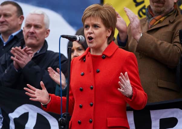 First Minister Nicola Sturgeon joined the anti-Trident march. Picture: Getty