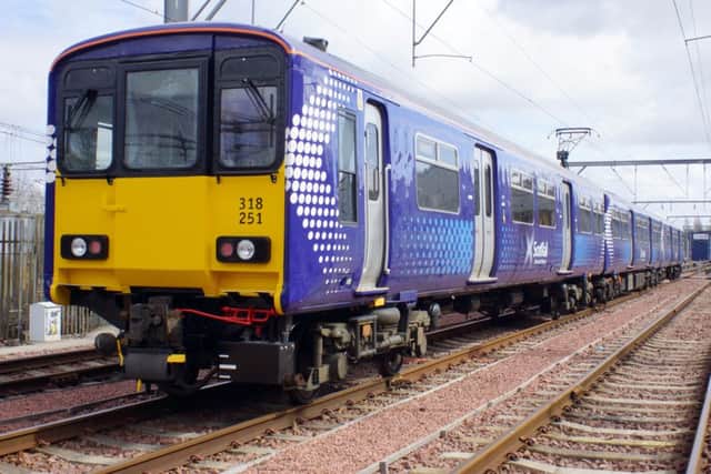The man attacked passengers with a belt while singing sectarian songs on a service to Bathgate. Picture: Contributed