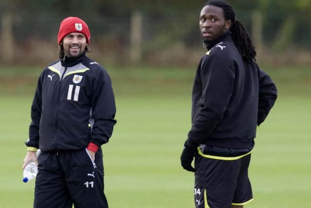 Sno, right, with current Dundee boss Paul Hartley during their time together at Bristol City. Picture: SNS