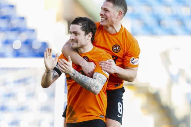 Paul Paton with team-mate John Rankin after Saturday's win over Ross County. Picture: SNS