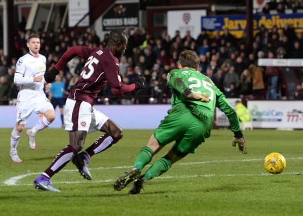 Abiola Dauda netted his third goal for Hearts to finish off Caley Thistle's chances of getting anything from the game. Picture: SNS