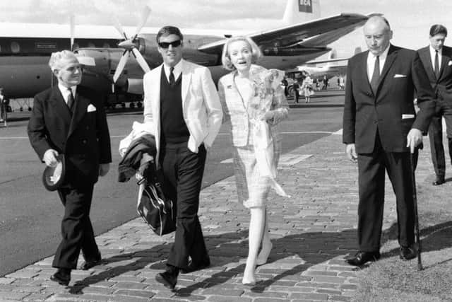 Actress Marlene Dietrich and composer Burt Bacharach arrive at Turnhouse for the Edinburgh Festival in 1965. Picture: TSPL