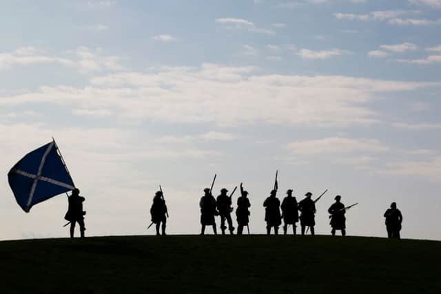 A re-enactment of clansmen in Prestonpans, site of a famous Jacobite victory in 1745