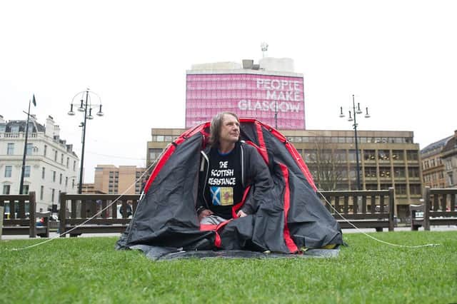The Scottish Resistance have set up camp in George Square. Picture: John Devlin