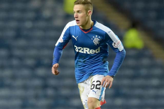 Liam Burt in action for Rangers. Picture: SNS