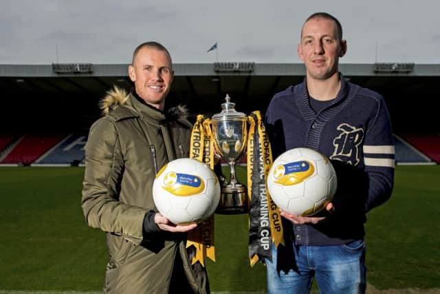 Kenny Miller (left) of Rangers and Peterhead's Graeme Smith when ticket prices were announced back in December. Picture: SNS