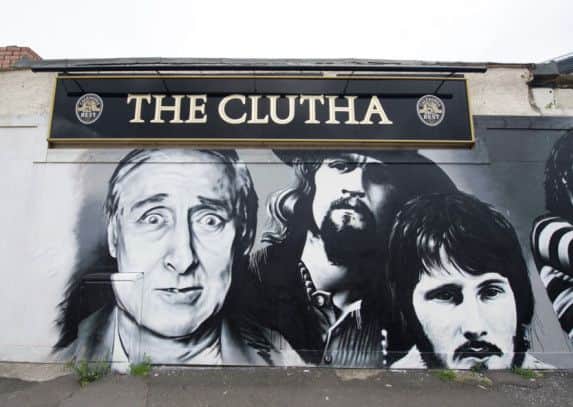 A new mural was painted on The Clutha bar ahead of its reopening. Picture: John Devlin