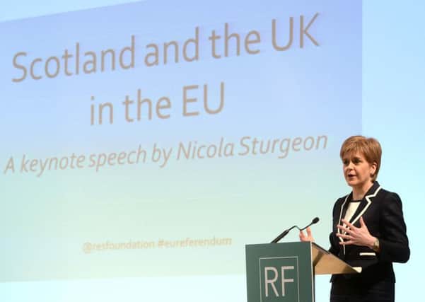 Sturgeon should stand shoulder-to-shoulder with Cameron on the EU. Picture: PA