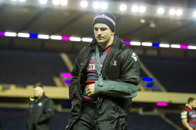 Edinburgh's Matt Scott suffered a first-half arm injury to cap a miserable night for Alan Solomons' side. Picture: Paul Devlin/SNS/SRU