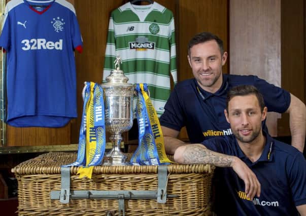 Kris Boyd and Scott McDonald promote the William Hill Scottish Cup semi-final between Rangers and Celtic. Picture: Bill Murray/SNS