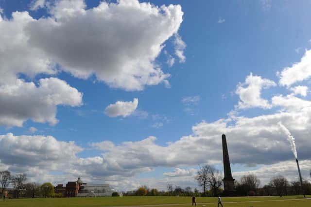 The glasshouse of the People's Palace and the Nelson Obelisk can be seen in this photo of Glasgow Green. Picture: Robert Perry