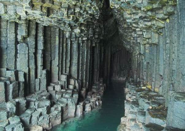 Colonnades made of basalt line the depth of the structure. Image: Seth M