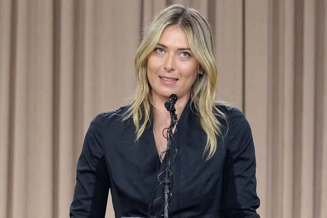 Maria Sharapova addresses the media in Los Angeles on Monday to reveal her failed drug test. Picture: Getty