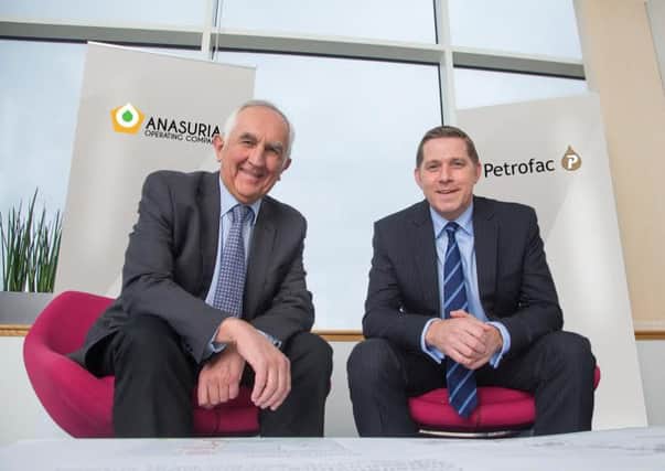 AOC chief executive Phil Oldham, left, with Petrofac's Walter Thain. Picture: Contributed