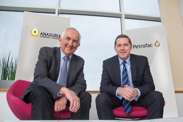 AOC chief executive Phil Oldham, left, with Petrofac's Walter Thain. Picture: Contributed
