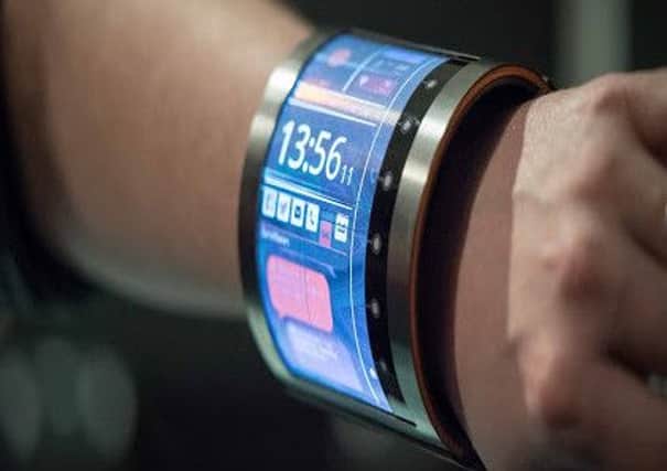 Despite its polished finish, the wristwear device isn't a certainty for production. Image: FlexEnable