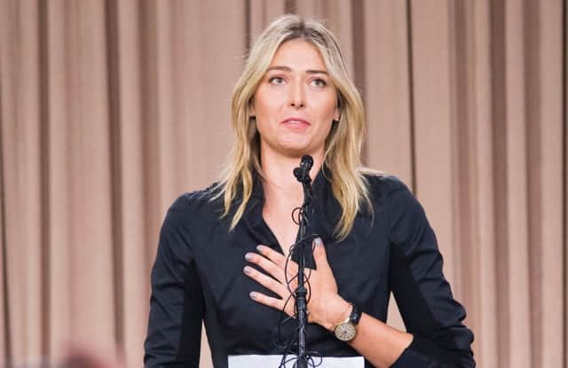 Maria Sharapova reveals news of her failed drugs test. Picture: Robyn Beck/AFP/Getty Images