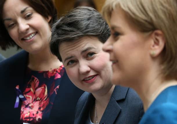 Scottish Labour leader Kezia Dugdale, Scottish Conservative leader Ruth Davidson and First Minister Nicola Sturgeon. Picture: PA