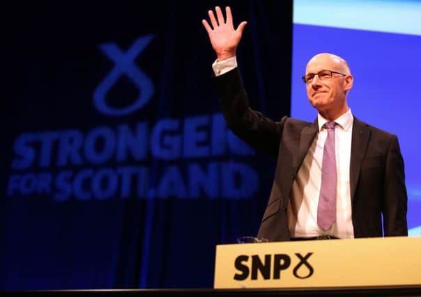Mr Swinney made the welcome address to about 3,000 delegates at the partys Spring conference at Glasgows SECC this morning. Picture: PA
