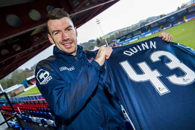 29/01/16 
 GLOBAL ENERGY STADIUM - DINGWALL 
 Ross County's new signing Paul Quinn