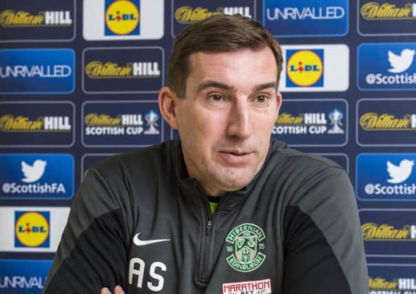 Should Hibs stick with Alan Stubbs if they are not promoted? Picture: SNS