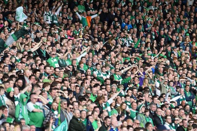 Around 30,000 Hibs fans were in attendance at Hampden. Picture: SNS