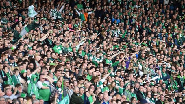 Around 30,000 Hibs fans were in attendance at Hampden. Picture: SNS