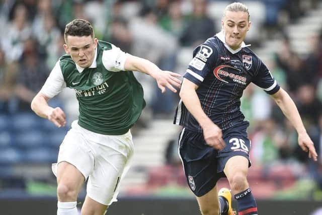 John McGinn against Jackson Irvine was an intriguing midfield battle. Picture: Greg Macvean