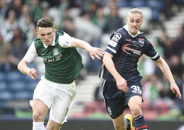 John McGinn against Jackson Irvine was an intriguing midfield battle. Picture: Greg Macvean