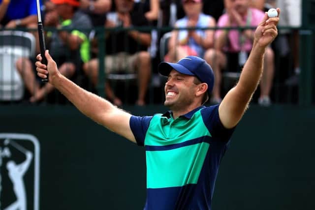 Charl Schwartzel celebrates winning the Valspar Championship at the weekend, his third title victory in 2016. Picture: Getty