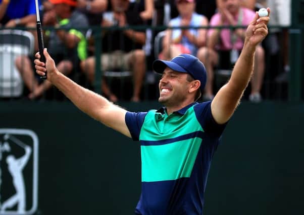 Charl Schwartzel celebrates winning the Valspar Championship at the weekend, his third title victory in 2016. Picture: Getty
