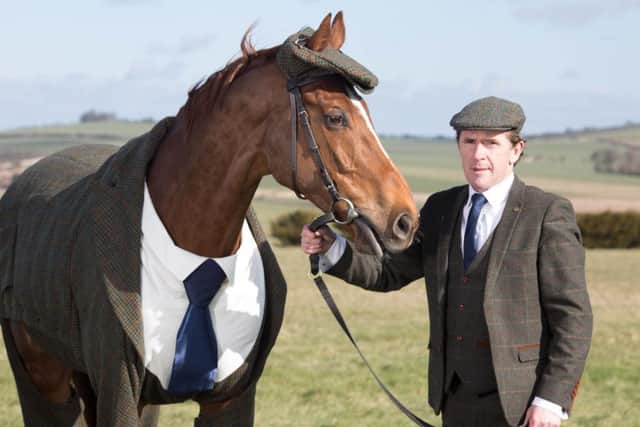 More than 18m of tweed were used to craft the horse's outfit. Picture: PA