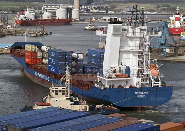Forth Ports container terminal at Grangemouth Docks. Picture: TSPL