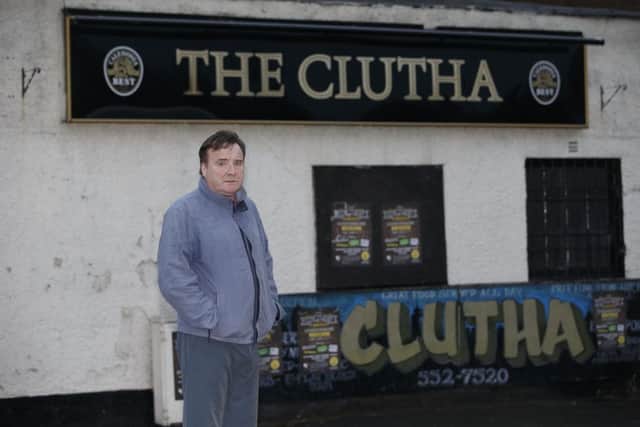 Alan Crossan owner of the Clutha Bar, Glasgow outside the pub by the Broomielaw. 

 Picture: Robert Perry