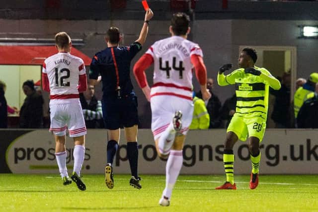 The alleged chanting took place during the recent draw with Hamilton. Picture: SNS