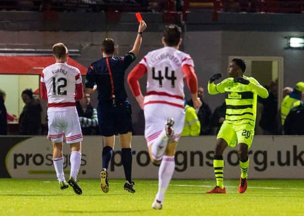 The alleged chanting took place during the recent draw with Hamilton. Picture: SNS