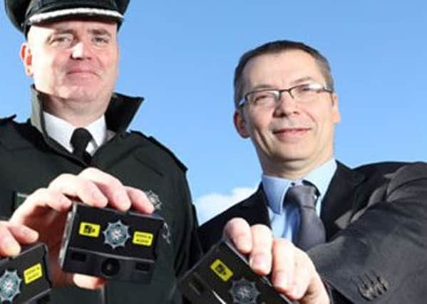Edesix MD Richie McBride with Northern Ireland Chief Constable Mark Hamilton