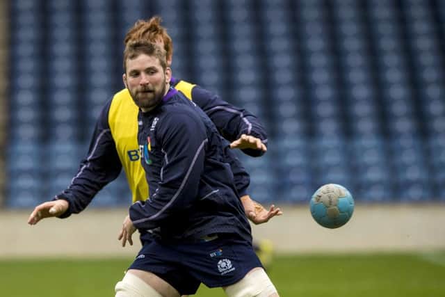 John Barclay trains ahead of Scotland's match against Ireland in Dublin. Picture: Gary Hutchison/SNS/SRU