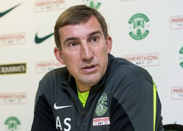 Hibs head coach Alan Stubbs admits his side must prove they belong in the Premiership by actually winning promotion. Picture: Ross Parker/SNS Group