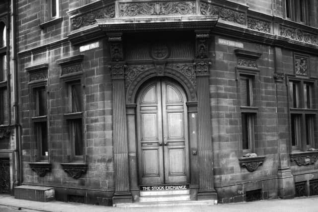 Edinburgh Stock Exchange at corner of North St David Street, off St Andrew Square.