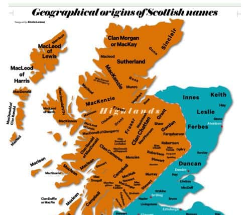 Map of Scottish names. Picture: TSPL/Kirstie Lorimer.