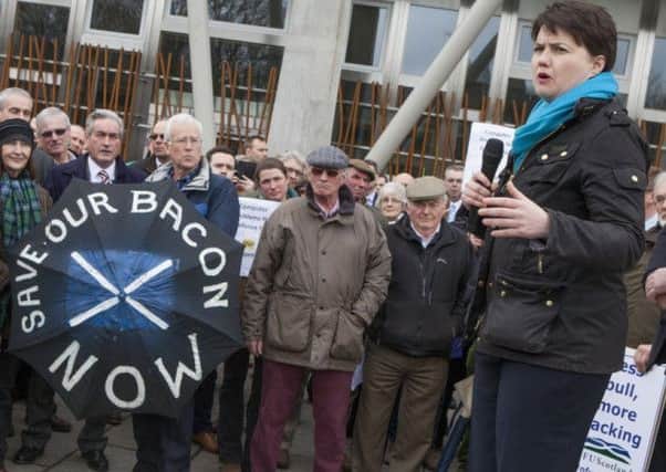 Tory leader Ruth Davidson addressed a farmers' rally at Holyrood earlier this month. Picture: Hemedia